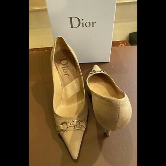 Dior Shoes - Dior suede pointed toed pumps with CD emblem